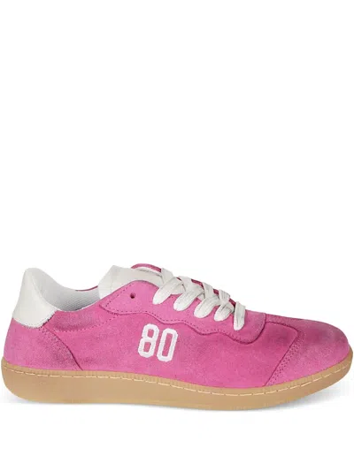 Be980 Contemporary Crust Leather Sneakers In Pink