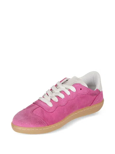 Be980 Contemporary Crust Leather Sneakers In Pink