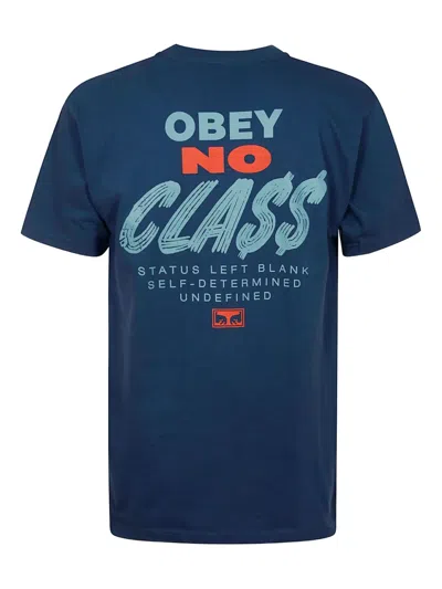 Obey Peace Target Graphic T-shirt In Blue