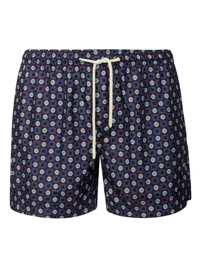 Peninsula Swimwear Geometric-pattern Swim Shorts In Blue
