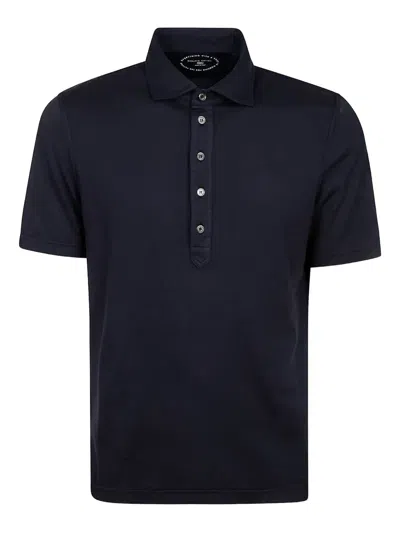 Fedeli Short-sleeve Polo Shirt In Blue