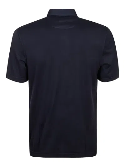 Fedeli Short-sleeve Polo Shirt In Blue