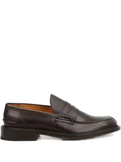 Tricker's James Leather Penny Loafers In Black