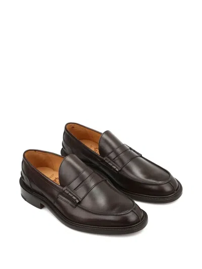 Tricker's James Leather Penny Loafers In Black
