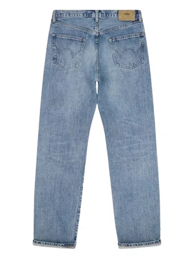 Edwin Rear Logo-patch Jeans In Blue
