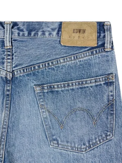 Edwin Rear Logo-patch Jeans In Blue