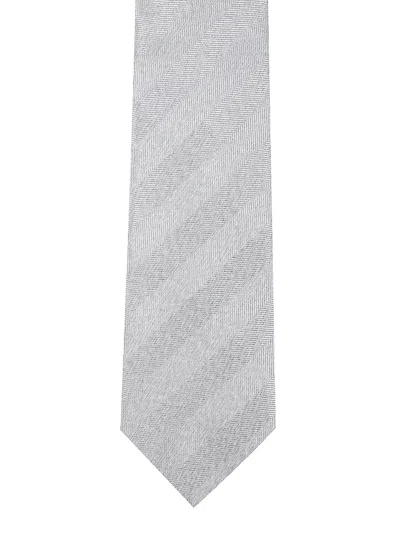 Errico Formicola Herringbone-patterned Tie In Gray