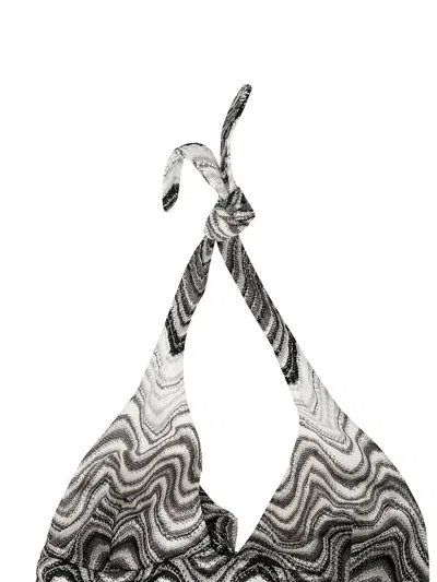 Mc2 Saint Barth Marilyn Wave-pattern Halter Swimsuit In Multi