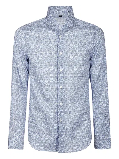 Fedeli Floral-print Shirt In Blue