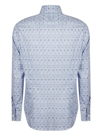 Fedeli Floral-print Shirt In Blue