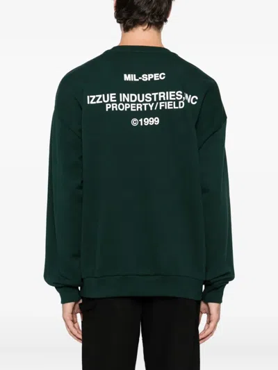 Izzue Logo-embroidered Hoodie In Green