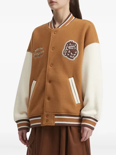 Fingercroxx Appliqué Striped Jacket In Brown