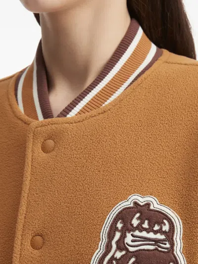 Fingercroxx Appliqué Striped Jacket In Brown