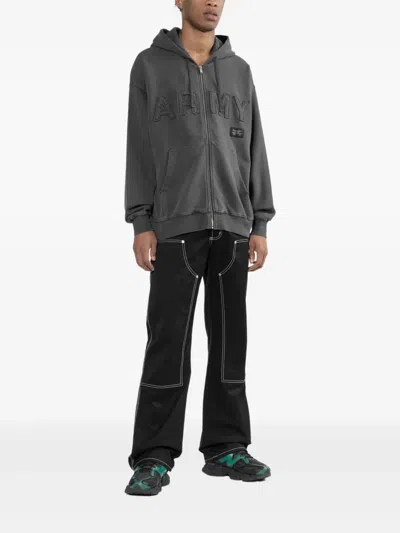 Izzue Logo-embroidered Hoodie In Gray