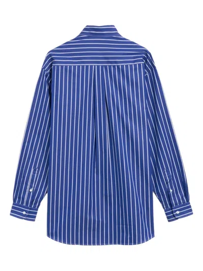 Sky High Farm Unisex Striped Button Down Shirt Woven In Blue