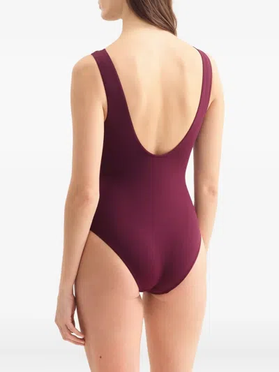 Eres Icone Button-front Swimsuit In Purple
