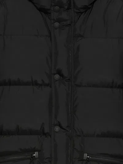 Moncler Quilted Hooded Jacket In Black