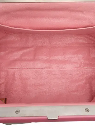 Pre-owned Chanel 2002-2003 Chocolate Bar Lambskin Frame Bag Handbag In White