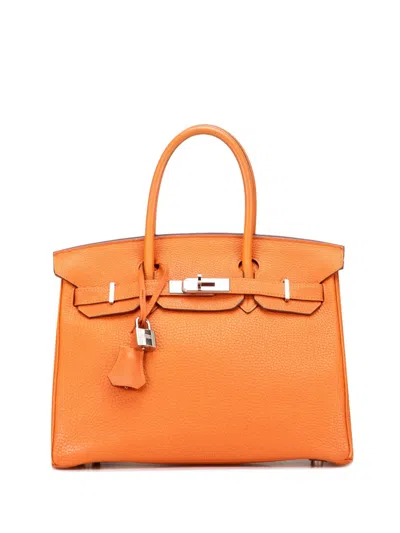 Pre-owned Hermes 2008 Togo Birkin Retourne 30 Handbag In Orange