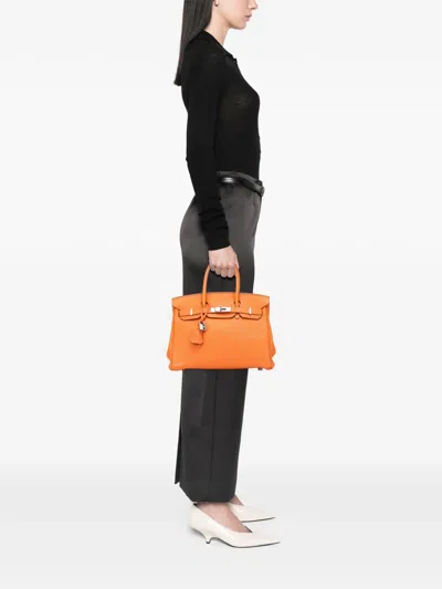 Pre-owned Hermes 2008 Togo Birkin Retourne 30 Handbag In Orange