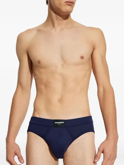 Dsquared2 Logo-patch Briefs In Blue