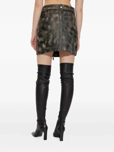 束腰皮质半身裙