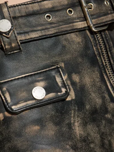 束腰皮质半身裙