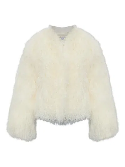 Stand Studio Lapel Long-sleeved Casual Jacket In White