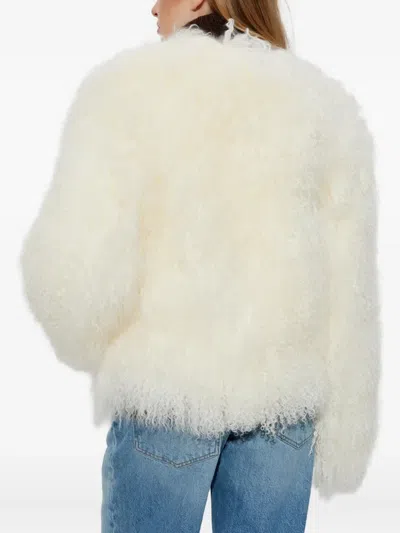 Stand Studio Lapel Long-sleeved Casual Jacket In White