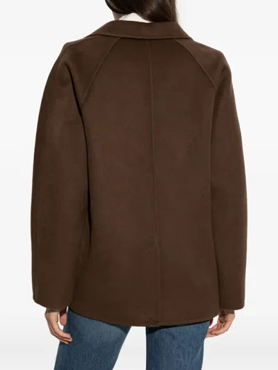 Stand Studio Wool-blend Double-breasted Jacket In Brown
