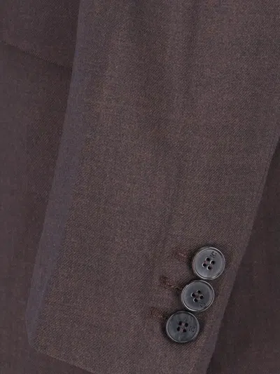 Low Classic Tailored Blazer With Notch Lapel And Pockets In Brown