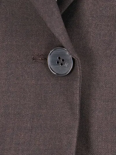 Low Classic Tailored Blazer With Notch Lapel And Pockets In Brown