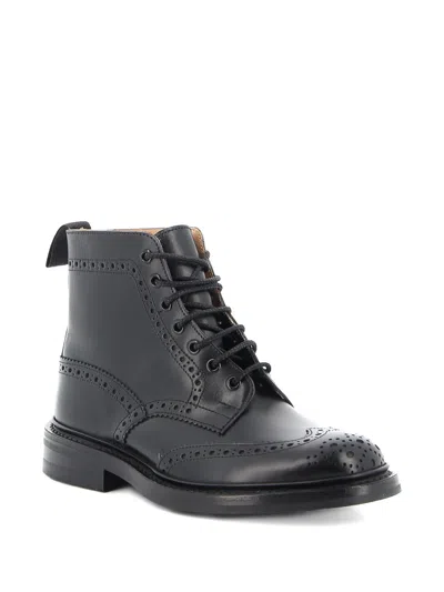 Tricker's Leather Ankle Boots In Black
