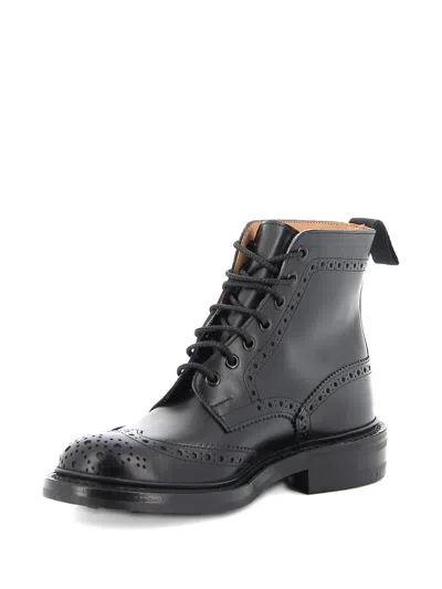 Tricker's Leather Ankle Boots In Black