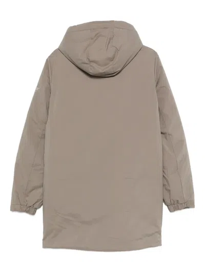 Ecoalf Hooded Zip-front Jacket In Brown