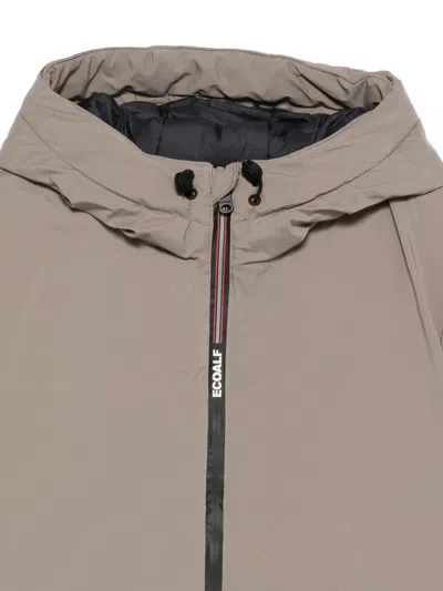 Ecoalf Hooded Zip-front Jacket In Brown