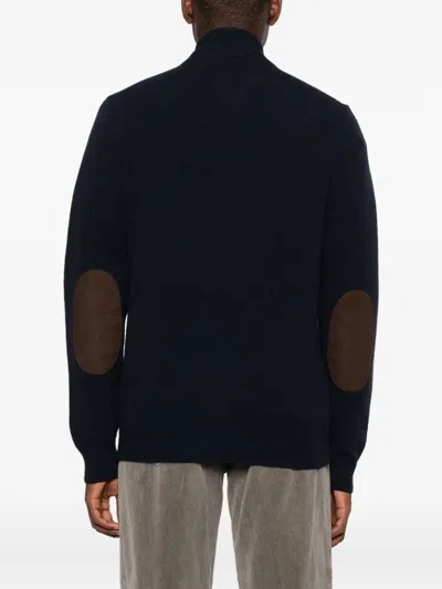 Barbour Wool Cardigan In Blue