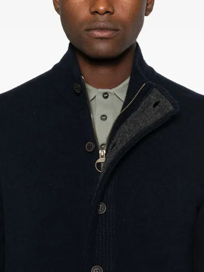 Barbour Wool Cardigan In Blue