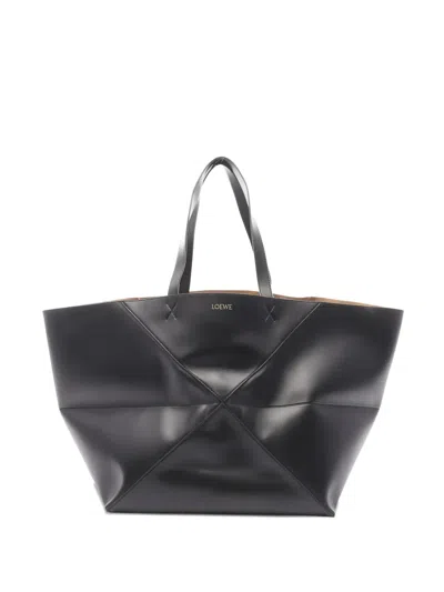 Pre-owned Loewe Puzzle Fold Tote Bag In Black