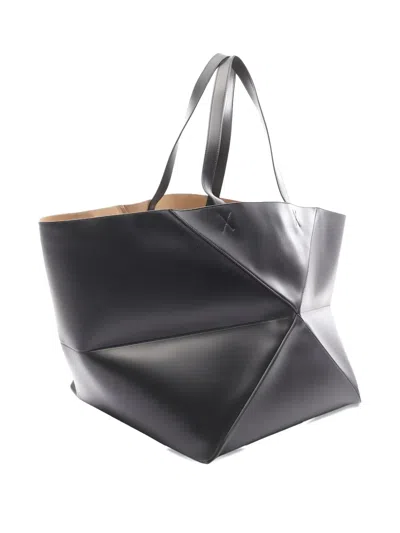 Pre-owned Loewe Puzzle Fold Tote Bag In Black