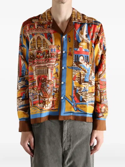Bode Silk Shirt In Brown