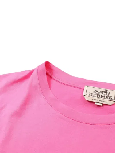 Pre-owned Hermes Graphic-print T-shirt In Pink