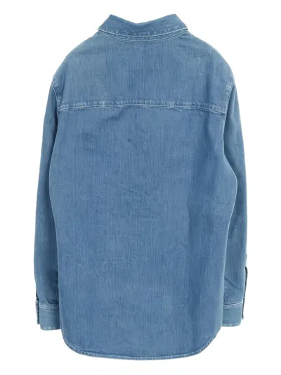 Pre-owned Gucci Sherry-line Denim Shirt In Blue