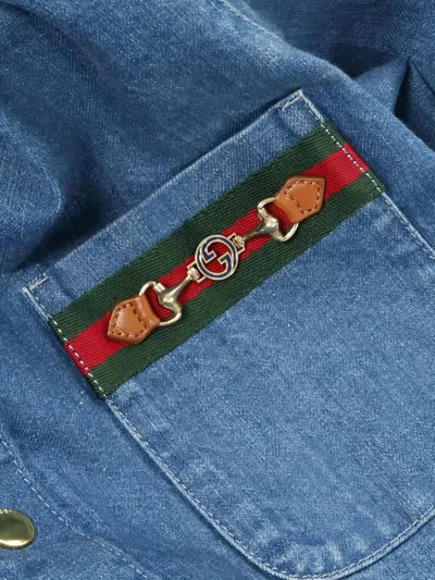 Pre-owned Gucci Sherry-line Denim Shirt In Blue