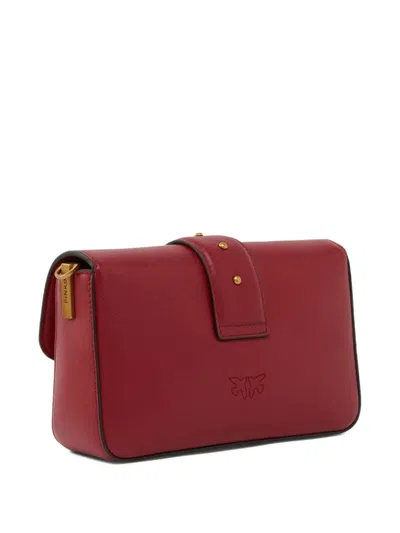 Pinko Love One Crossbody Bag With Bird Embellishment In Red