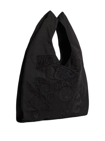 Dsquared2 Black Canvas Tote With Patches Men In Black