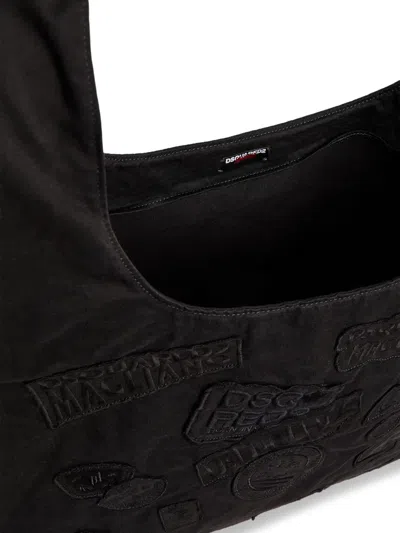 Dsquared2 Black Canvas Tote With Patches Men In Black