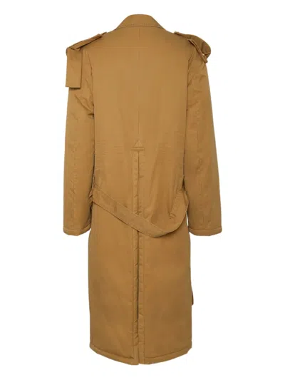 Dsquared2 Buttoned-up Trench Coat In Brown