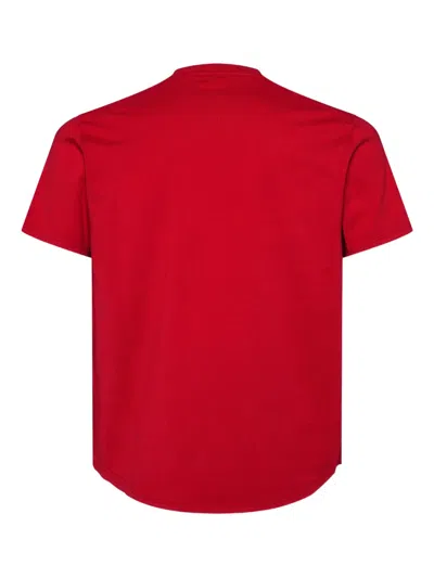 Dsquared2 D2 X Magliano Red Crewneck T-shirt With Maxi Print On The Front In Cotton Man In Red