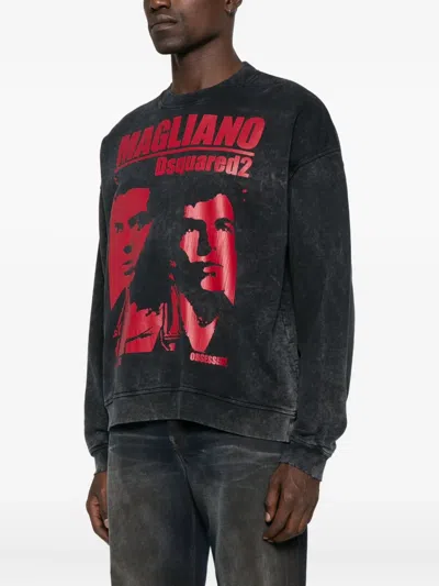 Dsquared2 Dsquared Slated Cotton Dsquared X Magliano Sweatshirt In Black